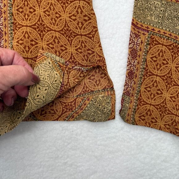 VTG Isabella Bird 100% Silk Popover Top Patchwork Print Boho Retro Size Medium - Picture 3 of 10